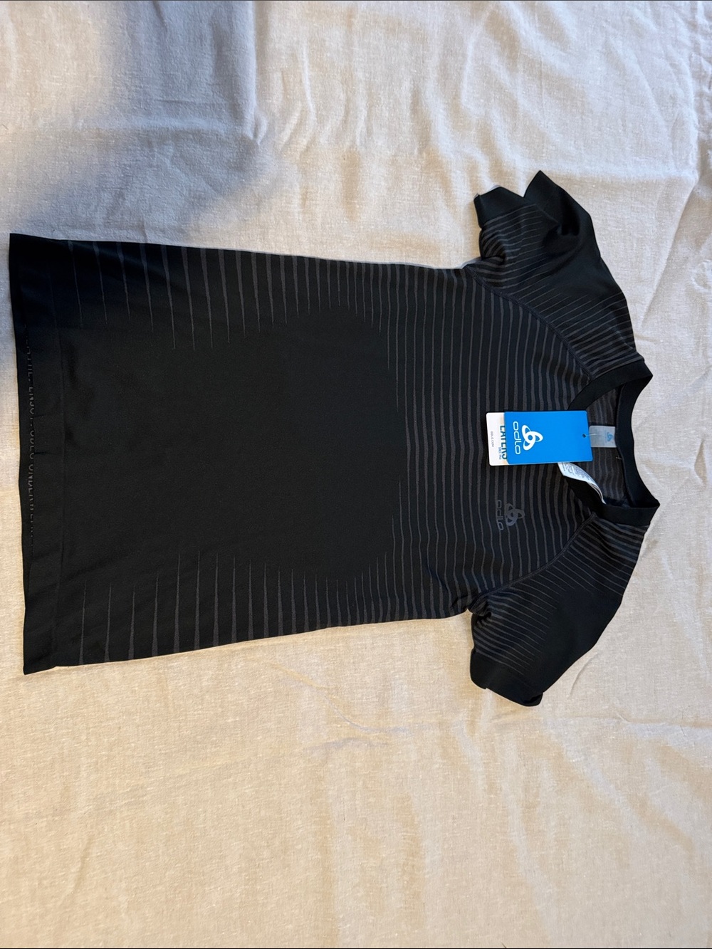Aldo Black Short Sleeve Men's Tee with Subtle Stripe Detail